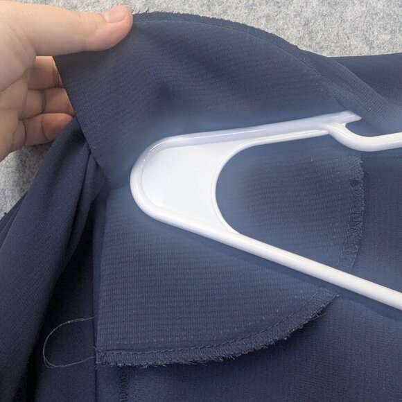 Vintage 90s Brooke Chapman Navy Oversize Blouse Button-Up Camp Collar US 16 - Picture 10 of 10